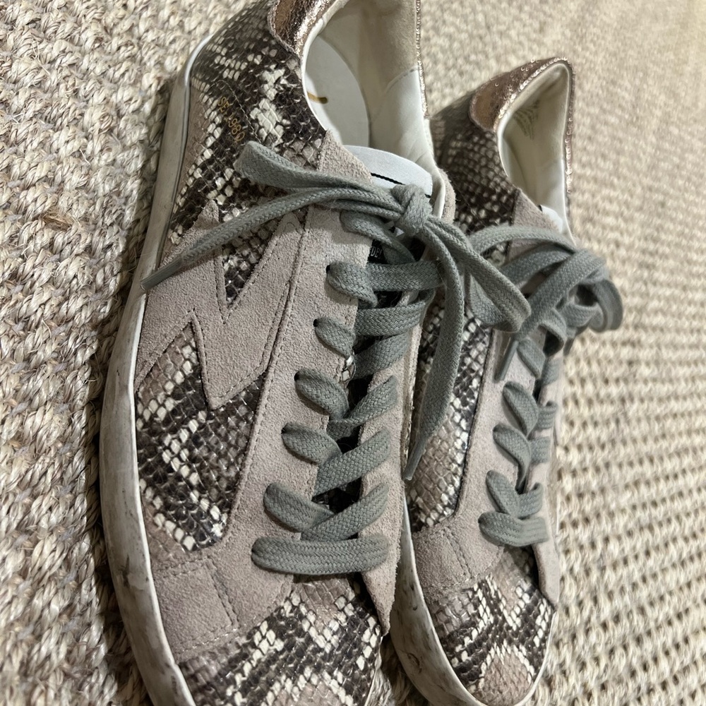 Sam Edelman Snakeskin Sneakers with Gray Laces size 6.5